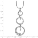 White Ice Sterling Silver Rhodium-plated 18 Inch Diamond Swirl Necklace with 2 Inch Extender