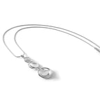 White Ice Sterling Silver Rhodium-plated 18 Inch Diamond Swirl Necklace with 2 Inch Extender
