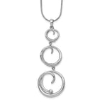 White Ice Sterling Silver Rhodium-plated 18 Inch Diamond Swirl Necklace with 2 Inch Extender