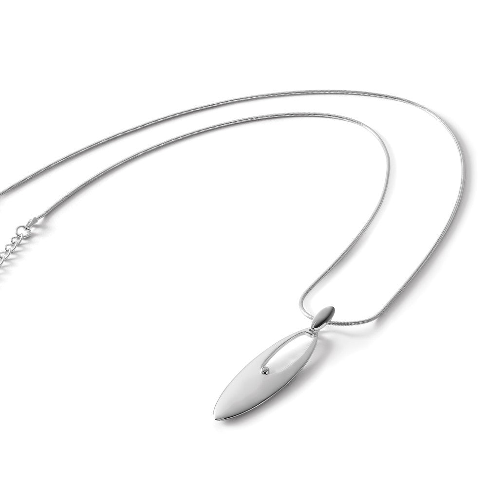White Ice Sterling Silver Rhodium-plated 18 Inch Diamond Necklace with 2 Inch Extender