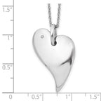 White Ice Sterling Silver Rhodium-plated 18 Inch Diamond Heart Necklace with 2 Inch Extender