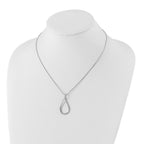 White Ice Sterling Silver Rhodium-plated 18 Inch Diamond Open Teardrop Necklace with 2 Inch Extender