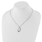 White Ice Sterling Silver Rhodium-plated 18 Inch Open Oval Diamond Necklace with 2 Inch Extender