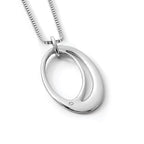 White Ice Sterling Silver Rhodium-plated 18 Inch Open Oval Diamond Necklace with 2 Inch Extender