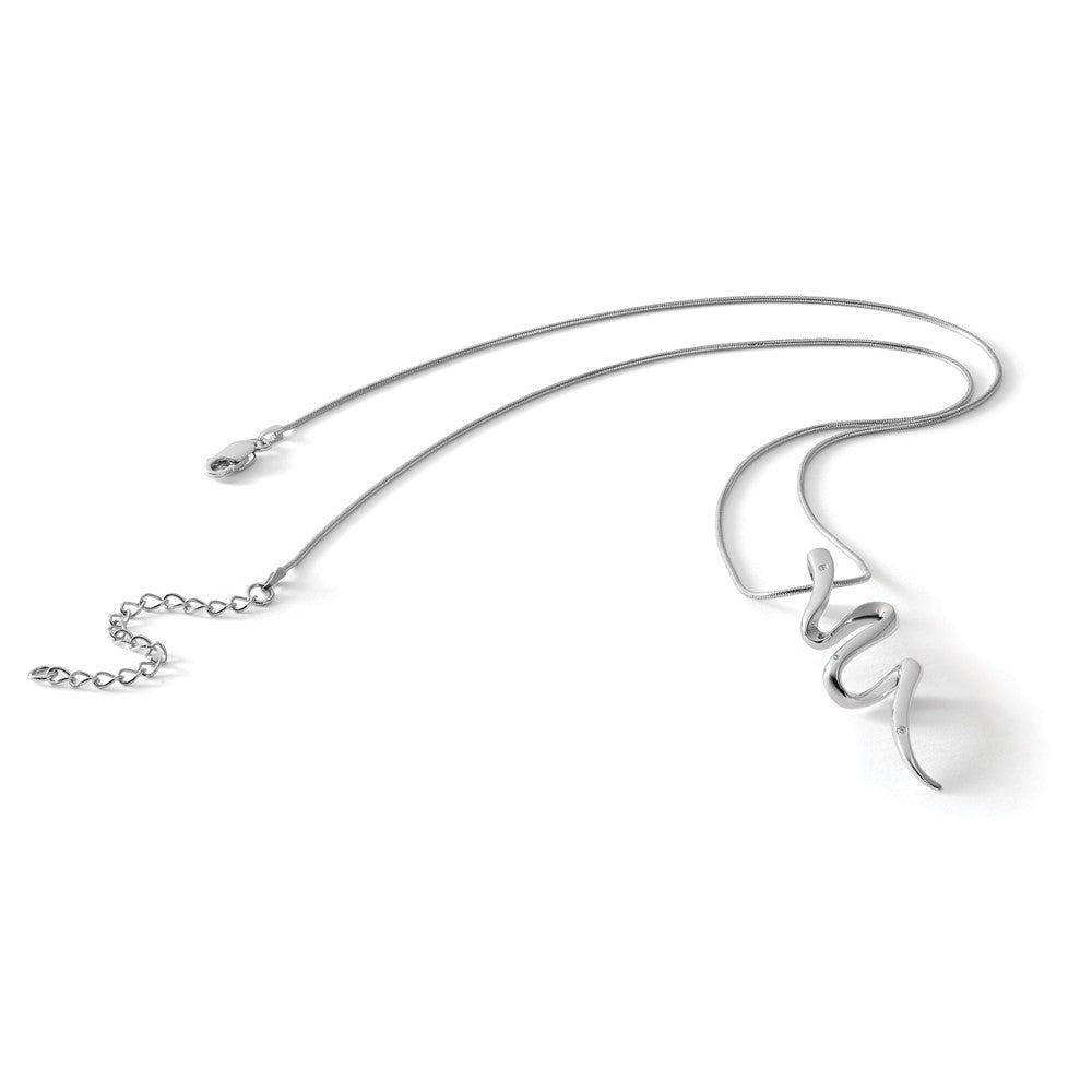 White Ice Sterling Silver Rhodium-plated 18 Inch Diamond Necklace with 2 Inch Extender