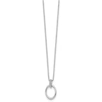White Ice Sterling Silver Rhodium-plated 18 Inch Diamond Open Oval Necklace with 2 Inch Extender