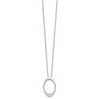 White Ice Sterling Silver Rhodium-plated 18 Inch Diamond Open Oval Necklace with 2 Inch Extender