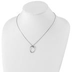 White Ice Sterling Silver Rhodium-plated 18 Inch Diamond Open Oval Necklace with 2 Inch Extender