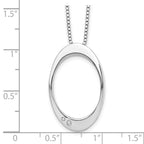 White Ice Sterling Silver Rhodium-plated 18 Inch Diamond Open Oval Necklace with 2 Inch Extender