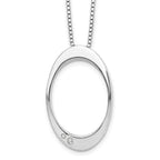 White Ice Sterling Silver Rhodium-plated 18 Inch Diamond Open Oval Necklace with 2 Inch Extender