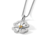 White Ice Sterling Silver Rhodium-plated Gold-tone 18 Inch Diamond Four Hearts Necklace with 2 Inch Extender