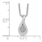 White Ice Sterling Silver Rhodium-plated 18 Inch Diamond Teardrop Necklace with 2 Inch Extender
