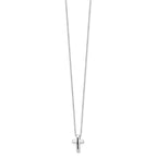 White Ice Sterling Silver Rhodium-plated 18 Inch Black Diamond Cross Necklace with 2 Inch Extender
