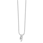 White Ice Sterling Silver Rhodium-plated Satin and Polished 18 Inch Diamond Necklace with 2 Inch Extender