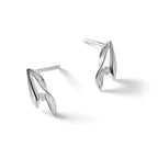 White Ice Sterling Silver Rhodium-plated Satin and Polished Diamond Post Earrings