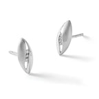 White Ice Sterling Silver Rhodium-plated Satin and Polished Diamond Post Earrings