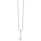 White Ice Sterling Silver Rhodium-plated 18 Inch Diamond Open Teardrop Necklace with 2 Inch Extender
