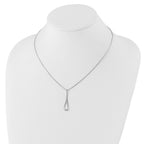 White Ice Sterling Silver Rhodium-plated 18 Inch Diamond Open Teardrop Necklace with 2 Inch Extender