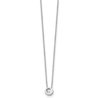 White Ice Sterling Silver Rhodium-plated 18 Inch Diamond Open Circle Necklace with 2 Inch Extender
