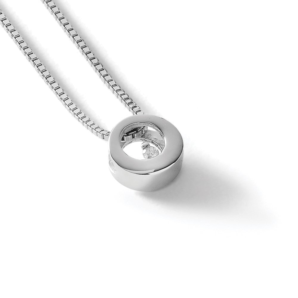 White Ice Sterling Silver Rhodium-plated 18 Inch Diamond Open Circle Necklace with 2 Inch Extender