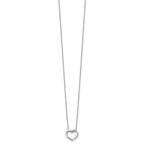 White Ice Sterling Silver Rhodium-plated 18 Inch Diamond Open Heart Necklace with 2 Inch Extender