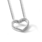 White Ice Sterling Silver Rhodium-plated 18 Inch Diamond Open Heart Necklace with 2 Inch Extender