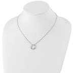White Ice Sterling Silver Rhodium-plated 18 Inch Diamond Open Circle Necklace with 2 Inch Extender