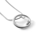 White Ice Sterling Silver Rhodium-plated 18 Inch Diamond Open Circle Necklace with 2 Inch Extender