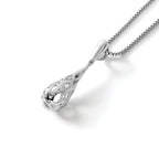 White Ice Sterling Silver Rhodium-plated 18 Inch Diamond Filigree Teardrop Necklace with 2 Inch Extender
