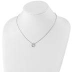 White Ice Sterling Silver Rhodium-plated 18 Inch Diamond Swirl Necklace with 2 Inch Extender