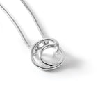 White Ice Sterling Silver Rhodium-plated 18 Inch Diamond Swirl Necklace with 2 Inch Extender