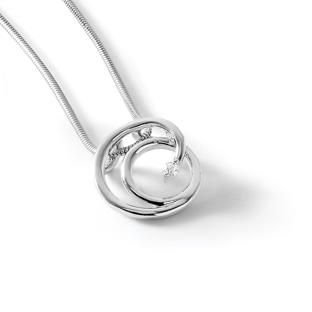 White Ice Sterling Silver Rhodium-plated 18 Inch Diamond Swirl Necklace with 2 Inch Extender