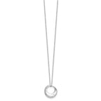 White Ice Sterling Silver Rhodium-plated 18 Inch Diamond Open Circle Necklace with 2 Inch Extender