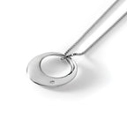 White Ice Sterling Silver Rhodium-plated 18 Inch Diamond Open Circle Necklace with 2 Inch Extender