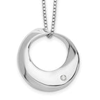 White Ice Sterling Silver Rhodium-plated 18 Inch Diamond Open Circle Necklace with 2 Inch Extender