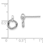 White Ice Sterling Silver Rhodium-plated Three Ring Diamond Post Earrings