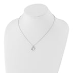 White Ice Sterling Silver Rhodium-plated 18 Inch Diamond Three Ring Necklace with 2 Inch Extender