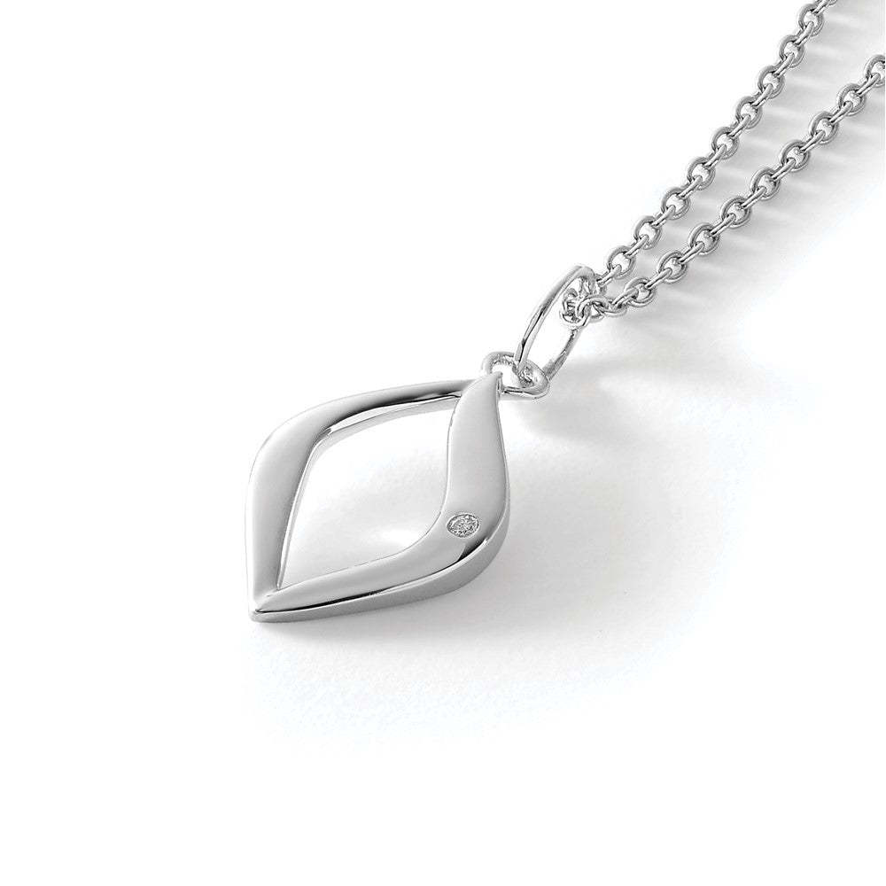 White Ice Sterling Silver Rhodium-plated 18 Inch Diamond Necklace with 2 Inch Extender