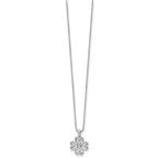 White Ice Sterling Silver Rhodium-plated 18 Inch Diamond 4 Heart Necklace with 2 Inch Extender