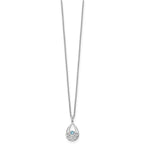 White Ice Sterling Silver Rhodium-plated 18 Inch Blue Topaz Necklace with 2 Inch Extender