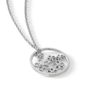 White Ice Sterling Silver Rhodium-plated 18 Inch Diamond Flower Necklace with 2 Inch Extender