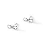 White Ice Sterling Silver Rhodium-plated Infinity Symbol Diamond Post Earrings