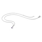 White Ice Sterling Silver Rhodium-plated 18 Inch Amethyst and Diamond Necklace with 2 Inch Extender