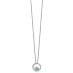 White Ice Sterling Silver Rhodium-plated 18 Inch Blue Topaz and Diamond Necklace with 2 Inch Extender