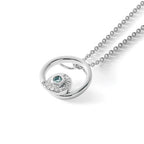 White Ice Sterling Silver Rhodium-plated 18 Inch Blue Topaz and Diamond Necklace with 2 Inch Extender
