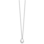 White Ice Sterling Silver Rhodium-plated 18 Inch Diamond Open Oval Necklace with 2 Inch Extender