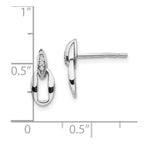 White Ice Sterling Silver Rhodium-plated Open Oval Diamond Post Dangle Earrings
