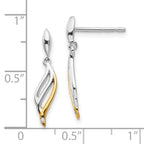 White Ice Sterling Silver Rhodium-plated Gold-plated Diamond Post Dangle Earrings