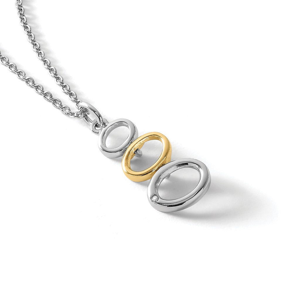 White Ice Sterling Silver Rhodium-plated Gold-tone 18 Inch Diamond Necklace with 2 Inch Extender