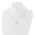 White Ice Sterling Silver Rhodium-plated 18 Inch Diamond S Shaped Necklace with 2 Inch Extender